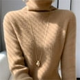 thumbnail image 6 of NMMUED Turtleneck Sweater Women Pullover Sweaters for Women Knit Sweater for Women Fitted Sweaters for Women, Gold L, 6 of 7