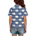 thumbnail image 5 of Girls Polo Shirt Short Sleeve Henley Cute Cartoon Animal Print School Uniform Button Closure Active Comfy T Shirts, 150, 5 of 5