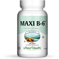 Maxi Health Vitamin B6 Dietary Supplement – 100 mg – 100 Tablets – Cardiovascular & Nervous System Support – Kosher
