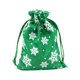 thumbnail image 4 of Bolsa de regalo navideña con copos de nieve | Pequeña bolsa de lino para dulces, ideal para decoraciones navideñas y regalos de fiesta | Diseño clásico en rojo y blanco para niños y decoración del, 4 of 5