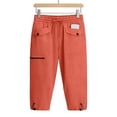 thumbnail image 6 of Oksale Cargo Capri Pants for Women with Pockets Trendy Elastic Drawstring Cotton Capris Casual Cozy Cargo Pants for Active Outdoor Orange M, 6 of 9