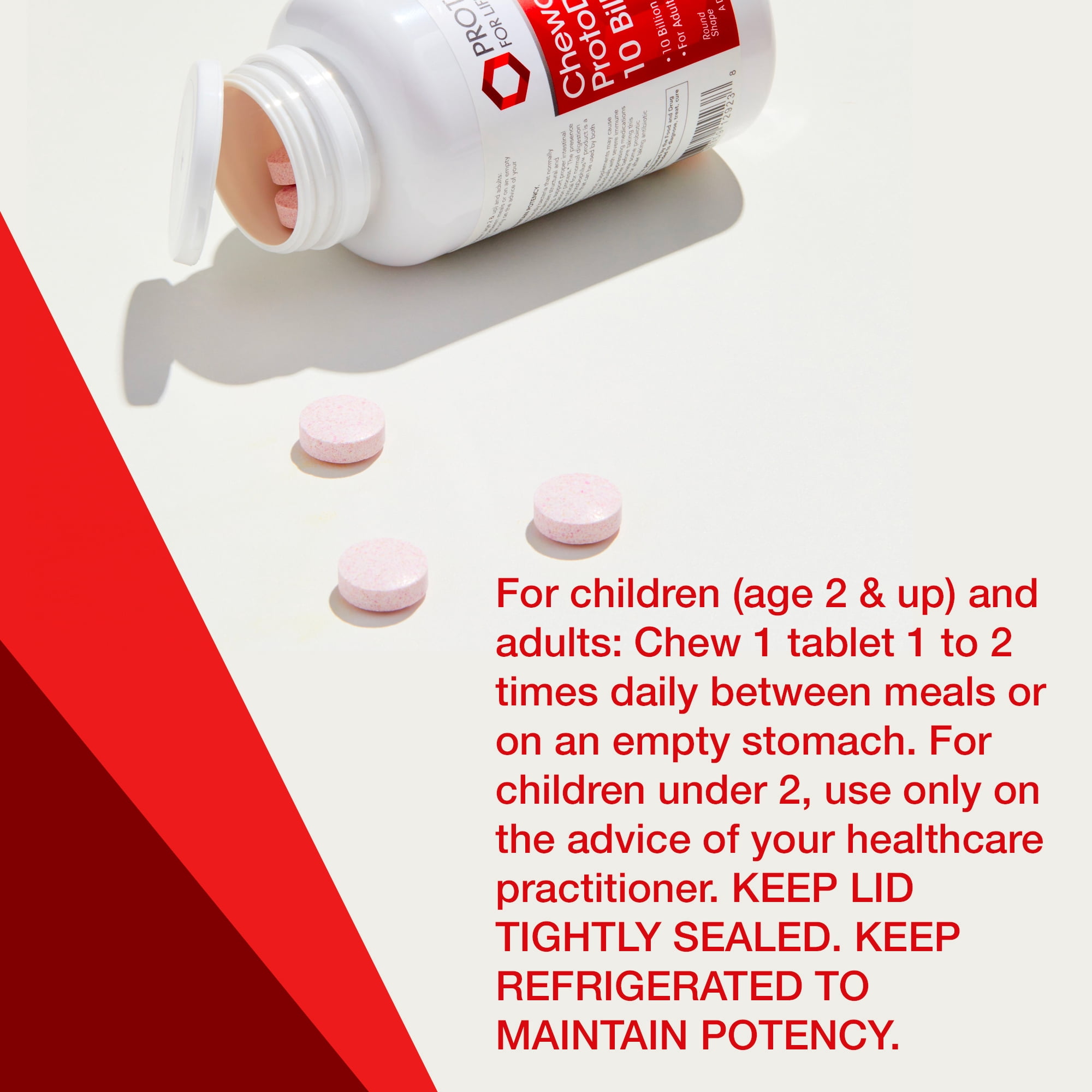 Protocol For Life Balance - Chewable ProtoDophilus - 10 Billion - Easy to Take Probiotic for Digestive and Immune Support in Adults and Children - 60 Chewables