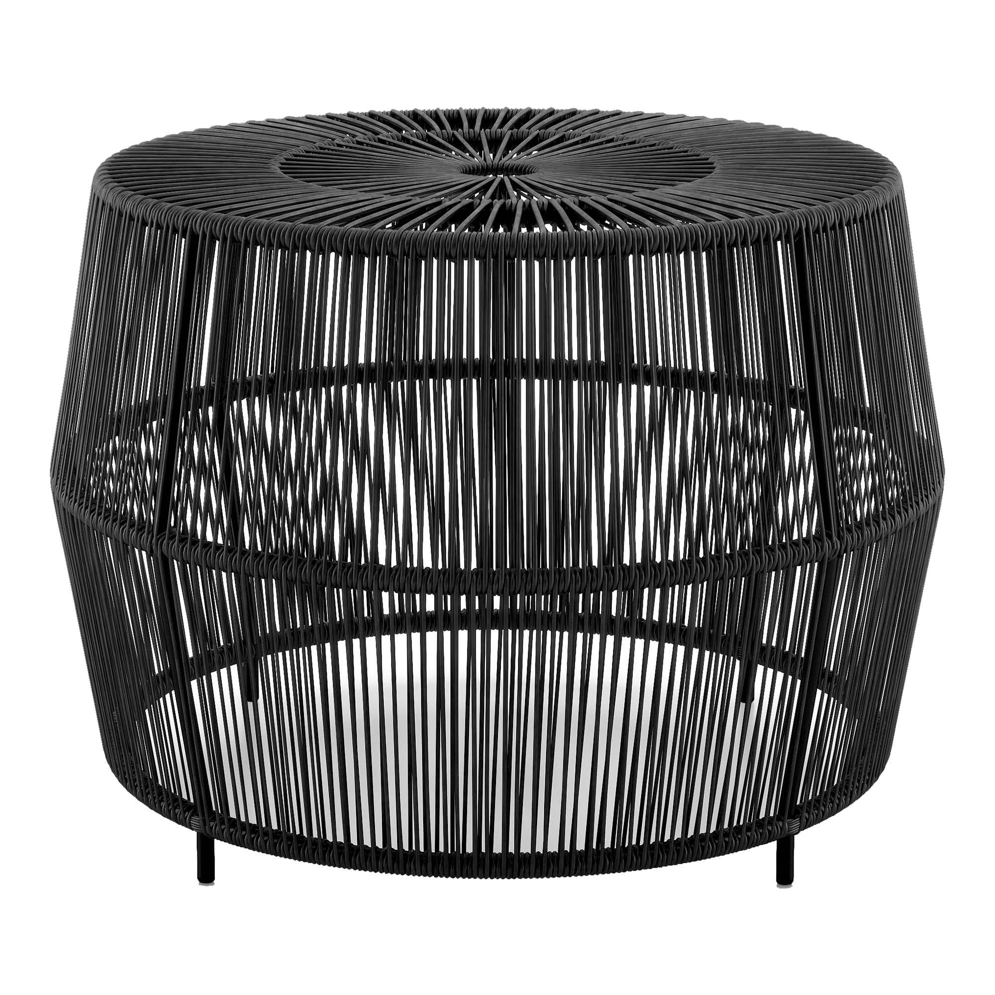 Calli Wicker All-Weather Coffee Table for Indoor Outdoor Use, Black
