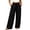 Black, variant on Womens Wide Leg Fleece Lined Sweatpants – Low Rise Drawstring Baggy Cotton Lounge Pants with Pockets, Warm and Cozy White,L