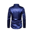 thumbnail image 3 of Men Sequins Nightclub Host Shirts Long Sleeve Turn-Down Collar Tops, 3 of 4