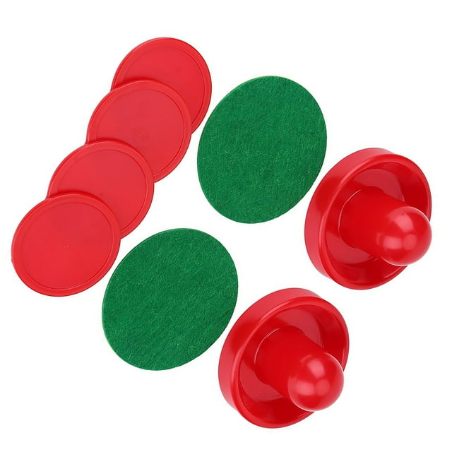 Ensemble de Remplacement de Rondelles de Pousseur de Hockey sur Air, Poignées de But Palettes Rouge Remplacement Excellent Accessoire pour les Amateurs en Plastique Durable