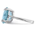 thumbnail image 4 of 925 Sterling Silver Swiss Blue Topaz Diamond Ring Stone Gemstone, 4 of 9