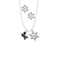 thumbnail image 2 of Delight Jewelry Silvertone Texas with Rope Border Silver tone Snowflake Charm Necklace and Stud Earrings, 2 of 4