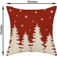 thumbnail image 2 of Christmas Pillow Covers 18x18 Inch 2 Pcs Red Orange Christmas Tree Snowflakes Decor Throw Pillows Winter Xmas Holiday Farmhouse Decorations Pillowcase Linen Cushion Cover for Couch Sofa, 2 of 6