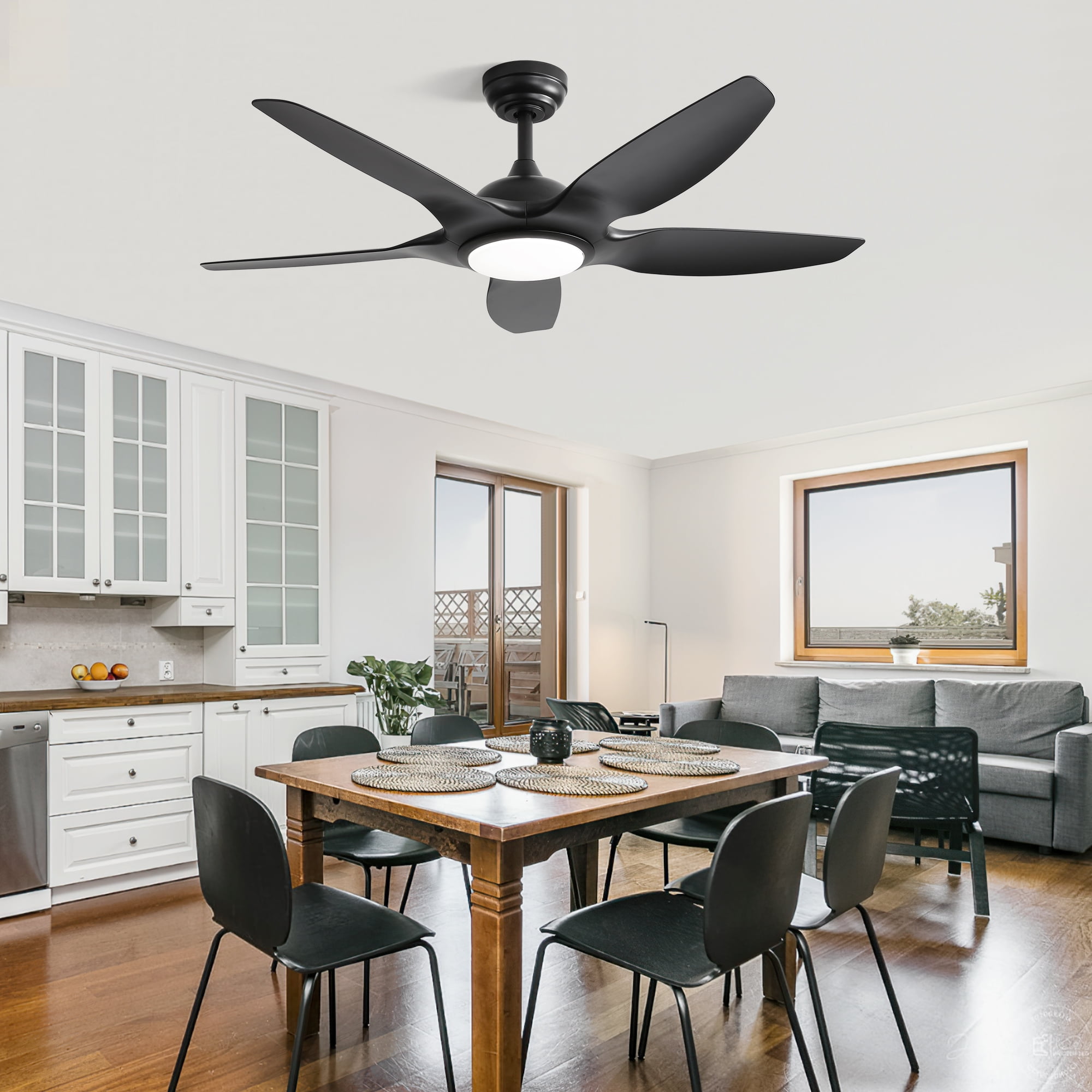 Sofucor 48-Inch Modern Ceiling Fans with LED Lights, Remote, Reversible, 3CCT, Quiet 6 Wind Speed, Dimmable