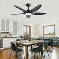 thumbnail image 6 of Sofucor 48" LED Black Art Deco Ceiling Fan with ABS Blades, 3 Color Lights, Reversible Airflow, DC Motor, 6 of 10