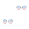 thumbnail image 2 of Gafas de sol Retro Qarigey sin marco para mujer con degradado y diamantes de imitación, 2 of 6