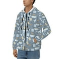 thumbnail image 3 of Vsdgher Blue Bathroom Mens Hoodies Zip Hoodie, Hoodies for Men, Zip-up Hooded Sweatshirt-XX-Large, 3 of 5