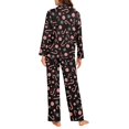 thumbnail image 6 of DISNIMO Candy Snowflake Printed Womens 2 Piece Pajama Sets Soft V Neck Lounge Set with Pockets Long Sleeve Sleepwear with Matching Pajama Pants Christmas Loungewear Nightwear, 6 of 7