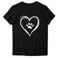 thumbnail image 5 of PNTUTB Women's Summer Fashion Dog Paw Heart Print Casual Crew Neck Short Sleeve Pullover Loose Comfortable Tops, 5 of 6