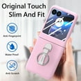 thumbnail image 2 of ELEHOLD for Motorola Razr 40 Ultra Case with Ring Holder, Full Body Frosted Hard PC Case, with Built-in Screen Protector Shockproof Slim Protective Cover for Motorola Razr 40 Ultra Case,Pink, 2 of 10