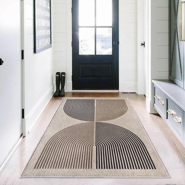 Easy Jute Front Door Mat Indoor x Entrance Rug Washable Entryway Rugs Low Profile Mud Trapper Floor Mat for House Bobo Indoor Mats for Entrance Front Door Mudroom(Rainbow)