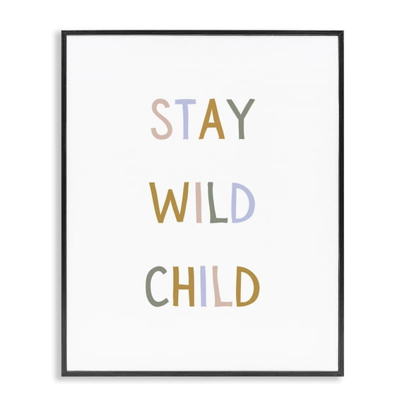 Stupell Industries Contemporary Stay Wild Child Black Framed Giclee Art, 11 x 14, by Katie Griggs