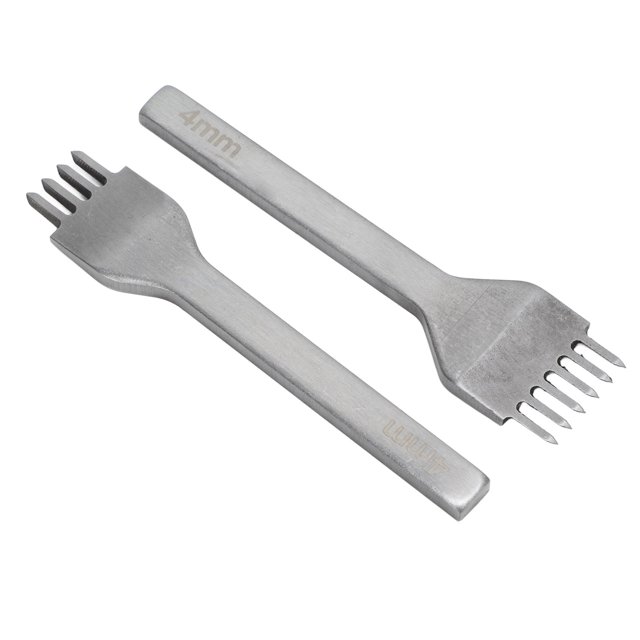 Hierro Para Pinchar Cuero, Bordes Incisivos Pulido De Espejo Punzón De Costura De Cuero 4 Mm 4 Dientes 6 Dientes Acero Blanco Para Artesanías De Cuero Para Bricolaje Cuero ANGGREK Leather Prong Punch