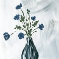 thumbnail image 2 of Price, Lucille 20x20 White Modern Wood Framed Museum Art Print Titled - Dusty Blue Floral Spray, 2 of 4