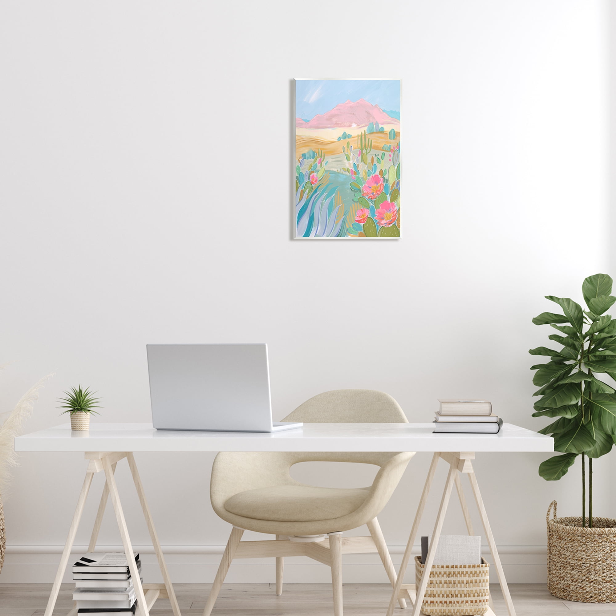 Stupell Desert Canyon Vivid Cacti Plants Landscape Painting Wall Plaque Unframed Art Print Wall Art