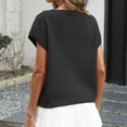 thumbnail image 5 of Stichou Women's Sweater Vest Spring Summer Cap Sleeve Crew Neck Casual Loose Knit Business Tops Western Vacation Outfits Black XL, 5 of 5