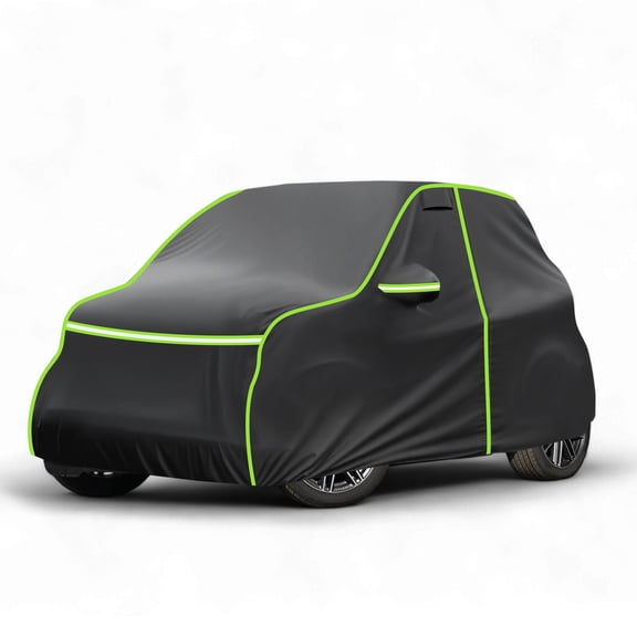 Unique Bargains Car Cover Waterproof All Weather 210D Waterproof Membrane Black 1 Pc ["for  Smart"] ["for  Fortwo"]