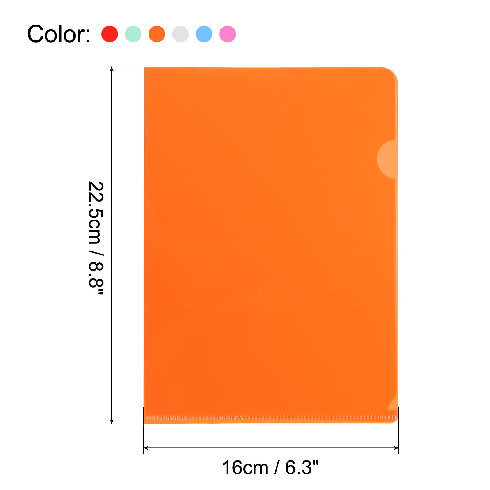 Unique Bargains Durable File Project Pockets Clear Paper Document L Type Folders 12 Pcs