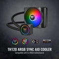 thumbnail image 2 of Thermaltake TH120 ARGB Motherboard Sync All-in-One Liquid Cooling System Radiator CPU Cooler - Black - 120mm, 2 of 7