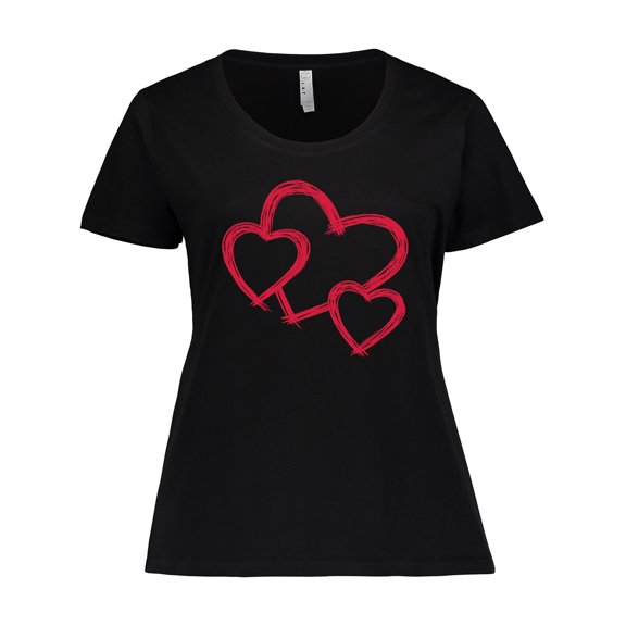 Inktastic Three Red Hearts Women's Plus Size T-Shirt