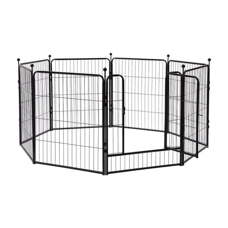TOOL1SHOoo Detachable Dog Playpen, 8 Panels Indoor Outdoor Pet Fence with Door Lock