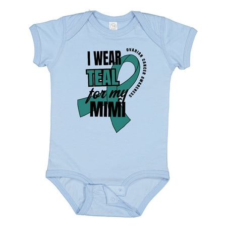 

Inktastic I Wear Teal for My Mimi Ovarian Cancer Awareness Gift Baby Boy or Baby Girl Bodysuit