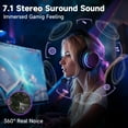 thumbnail image 2 of AYEDLOE Wireless Gaming Headset for PC, PS5, Switch, Mac with Bluetooth 5.4, 2.4GHz USB Gaming Headphones with Detachable Noise Canceling Mic, 3.5mm Wired Mode for Xbox Series, Black, 2 of 8