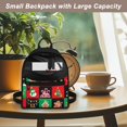 thumbnail image 5 of HELLHERO Christmas Festive Pattern Mini Handbag for Hiking Work, Lightweight Small Backpack for Women Polyester Shoulder Strap Mini Backpack, 5 of 8