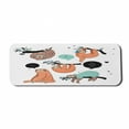 thumbnail image 1 of Animal Computer Mouse Pad, Cartoon Style Illustration Tribe of Sloths Smiles Sleeping Lazy does Yoga Words, Rectangle Non-Slip Rubber Mousepad Large, 31" x 12" Gaming Size, Multicolor, by Ambesonne, 1 of 2