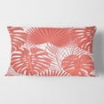 thumbnail image 2 of Designart Tropical Retro Foliage Coral I' Mid-Century Modern Throw Pillow - 12x20, 2 of 2