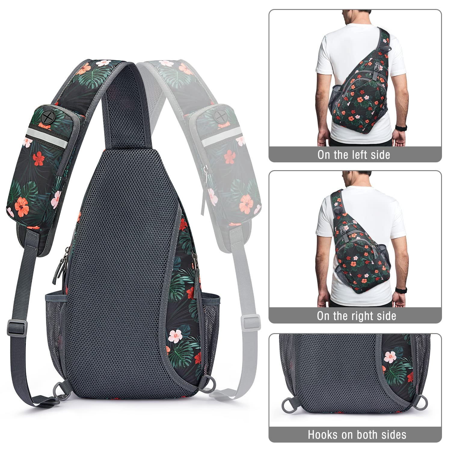 G4Free Sling Bag RFID Blocking Sling Backpack Crossbody Chest Bag Daypack for Hiking Travel