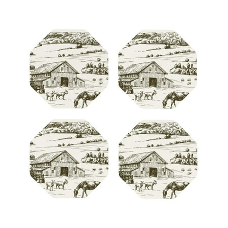 

Tideii Farm Animals 2 for Leather Coasters 4 Pieces Anti-fouling and Anti-scalding Decorative Coasters Suitable for Restaurants Kitchens Coffee Shops-Octagon