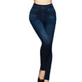 thumbnail image 6 of Dyegold Jeggings for Women High Waisted Stretchy Denim Print Leggings Plus Size Jean Work Jeggings Tights Slimming Pant Capri, 6 of 8