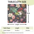 thumbnail image 2 of Pioneer Flower Floral Print Pattern Square Fitted Tablecloth with Elastic Edge,Square Table Cover,Washable Elastic Table Cover for Home Kitchen Party Decor 34"x34", 2 of 6