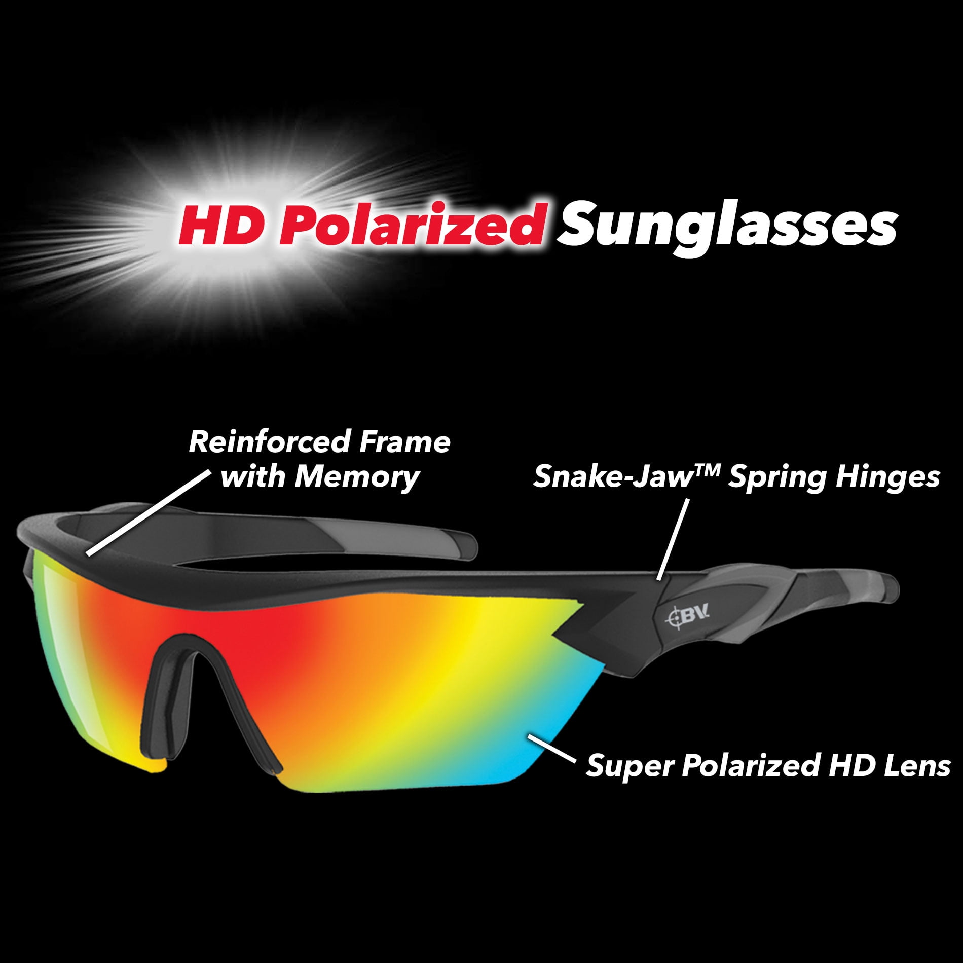 As Seen On TV BattleVision HD Polarized Sunglasses 2 Pairs