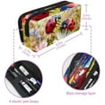 thumbnail image 5 of PhooArto Pencil Case, Pink Ladybugs Playing Flowers Large Capacity Pencil Pouch Stationery Pen Bag, 5 of 7