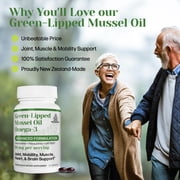 TURNER New Zealand Green Lipped Omega-3 Mussel Oil, 53x Higher Potency with UAF1000+ Super Antioxidant for Superior Joint Comfort & Mobility, No Fishy Aftertaste, 3 Bottles, 180 Softgels