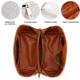 thumbnail image 4 of Bolso cosmético de viaje Tmvgtek de cuero PU Gran capacidad Cremallera a cuadros, 4 of 5