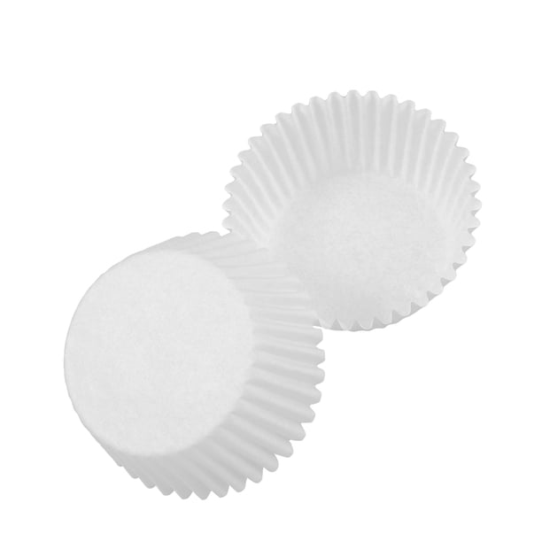 100 envoltorios para cupcakes, redondos y gruesos, con revestimiento de PE resistente al calor, para magdalenas y pasteles (blanco puro)