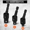 thumbnail image 2 of 9pcs For Impact Socket Adapter Set Socket Extensions Bar 1/2 3/8 1/4inch, 2 of 7