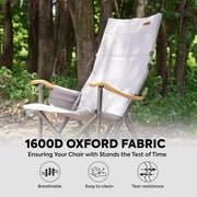 ICECO High Back Camping Chairs for Adults, Heavy Duty Folding Chair for Outside, with Storage Bag, Hold Up 600lbs (Grey)