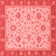 thumbnail image 1 of Ahgly Company Machine Washable Indoor Square Oriental Red Traditional Area Rugs, 3' Square, 1 of 4