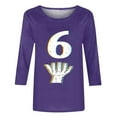 thumbnail image 4 of Birdeem Blouses Décontractées pour Femmes, Manches 3/4, Col Rond, Chandail, Haut Imprimé, Blouse Mode, 4 of 5