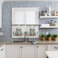 thumbnail image 6 of Christmas Western Kitchen Curtains and Valances Set, Rod Pocket Curtains Tier Farmhouse Window Curtains 36 Inch Length, Xmas Boots Leaves Flower Wooden Grain 3 Piece Kitchen Curtains Set, 6 of 6